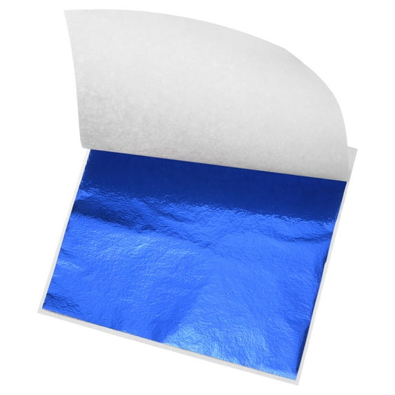 Uxcell 3.3 x 3.1inch Gold Leaf Foil Sheet Leaf Papers for Art Decoration Aluminum Blue 100pcs