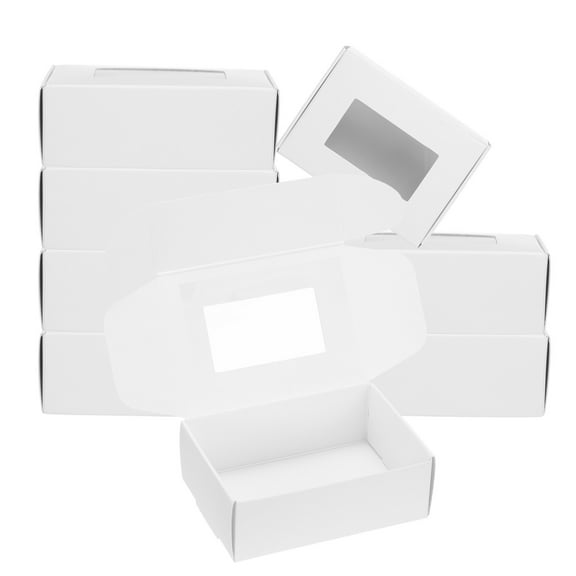 Uxcell 3.3"x2.4"x1.2" Paper Soap Box with Window, 40 Pack Soap Boxes Rectangle Presents Packaging Boxes, White