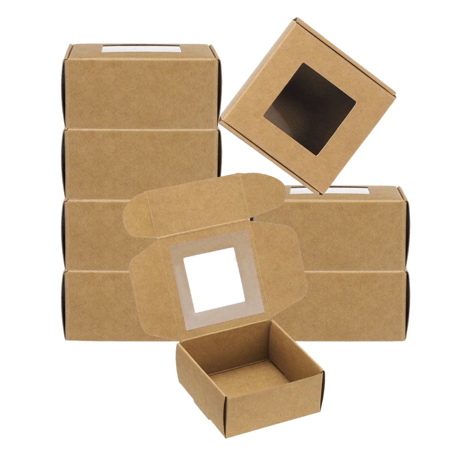 Uxcell 3.3"x3.3"x1.4" Paper Soap Box with Window, 20 Pack Soap Boxes ...