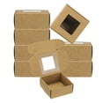 thumbnail image 1 of Uxcell 3.3"x3.3"x1.4" Paper Soap Box with Window, 20 Pack Soap Boxes Square Presents Packaging Boxes, Brown, 1 of 6
