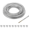 thumbnail image 1 of Uxcell 3/32 Clear Vinyl Coated Wire Rope 328ft Galvanized Steel with 10PCS M3 Loop Sleeves, 1 of 7