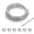 thumbnail image 1 of Uxcell 3/32 Clear Vinyl Coated Wire Rope 98ft Galvanized Steel with 6PCS M3 Loop Sleeves, 1 of 7