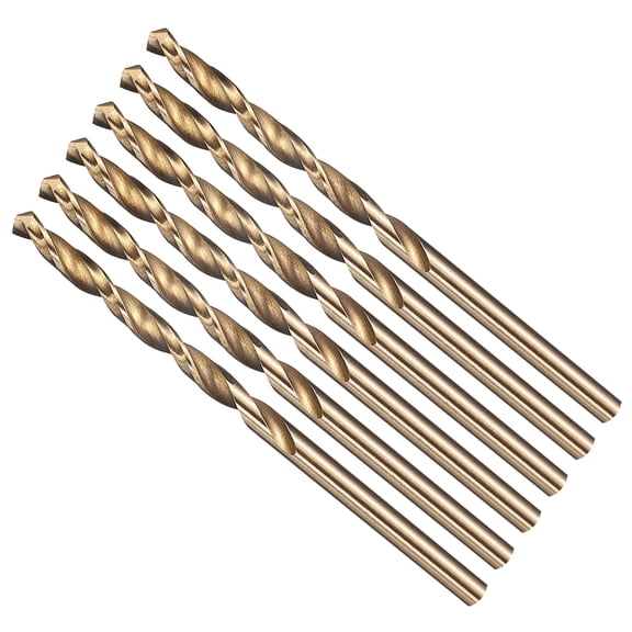 Uxcell 3/32"" Drill Bit Straight Shank 4241 HSS Gold Finish, 6pcs