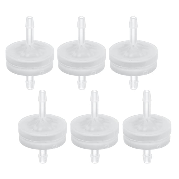 Uxcell 3/32 Inches One Way Check Valve, 6 Pcs Plastic Hose Barb Inline Non-Return Ozone Resistance Plastic Valves for Fuel Gas Water Liquid Air, Clear