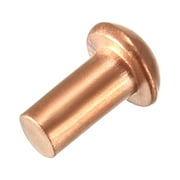 Uxcell 3/32" x 13/64" Round Head Solid Rivets Fasteners Copper 200Pcs
