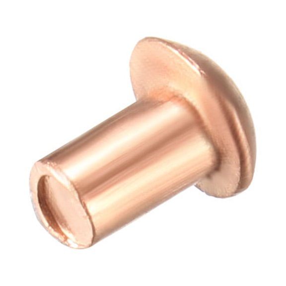Uxcell 3/32" x 5/32" Round Head Solid Rivets Fasteners Copper 200Pcs