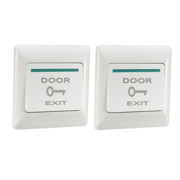 Uxcell 3.39" x 3.39" x 1.22" NO/COM Push to Exit Button Release Switch Door Access PC White 2pcs