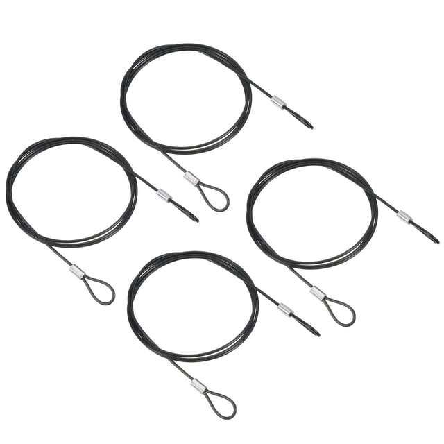 Uxcell Safety Cable Lock Steel Stage Lighting Security Wire Ropes Black ...