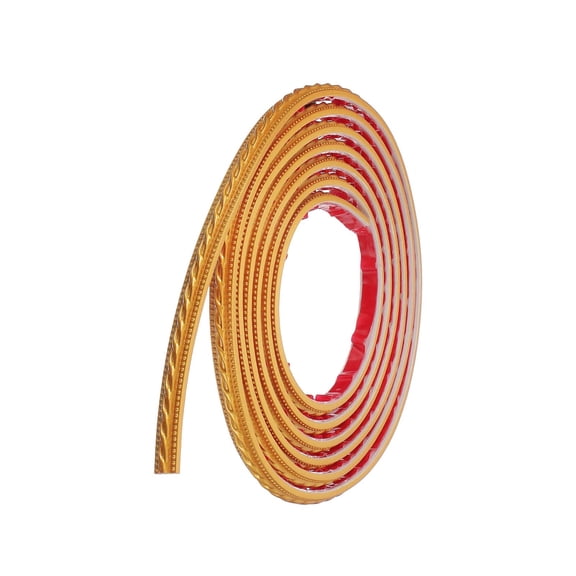 Uxcell 3.3Ft x 0.47" Peel and Stick Molding Trim for Walls, Flexible Mirror Molding Trim Self-Adhesive Wall Paneling Strip Wallpaper Border for DIY Floor Wall Baseboard, Gold