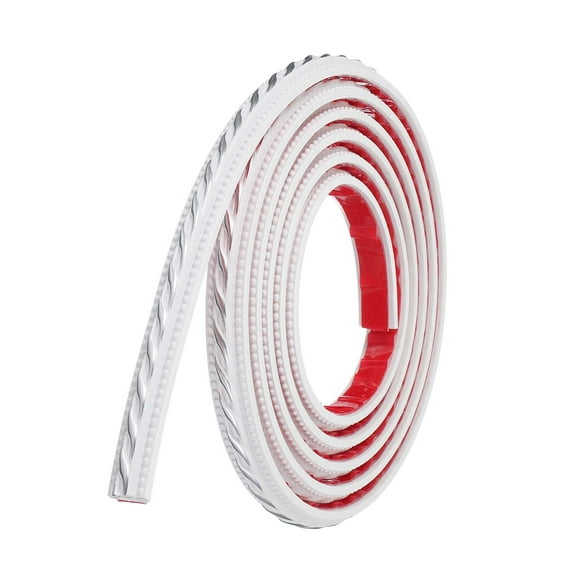 Uxcell 3.3Ft x 0.79" Peel and Stick Molding Trim for Walls, Flexible Mirror Molding Trim Self-Adhesive Wall Paneling Strip Wallpaper Border for DIY Floor Wall Baseboard, White/Silver