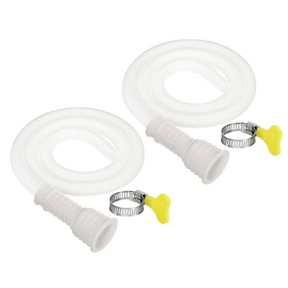 Uxcell 3.3ft Air Conditioner Drain Hose, 2Pcs 16-25mm Mouth Universal Drain AC Drain Hose with Clamp, White