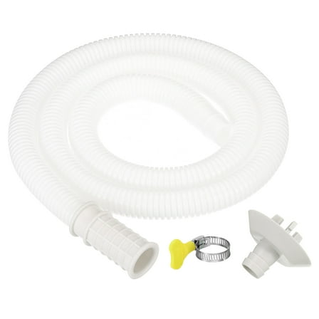Uxcell 3.3ft Air Conditioner Drain Hose Kit, Universal Drain Connector Hose with Clamp Connector 3, White