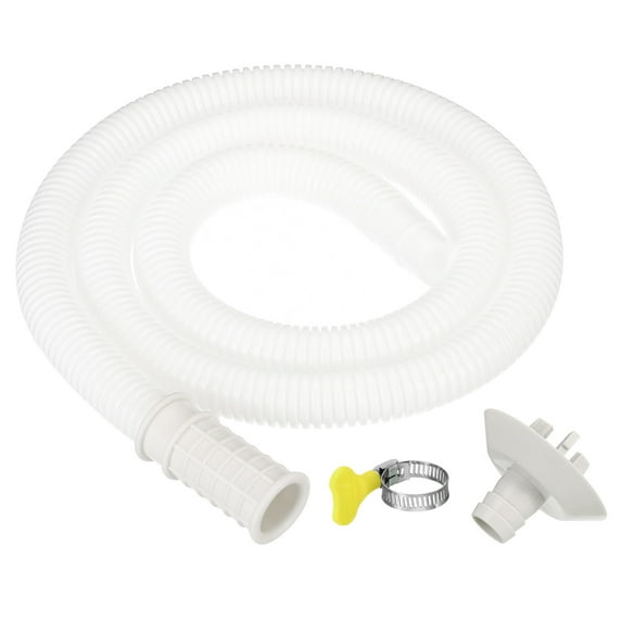 Uxcell 3.3ft Air Conditioner Drain Hose Kit, Universal Drain Connector Hose with Clamp Connector 3, White