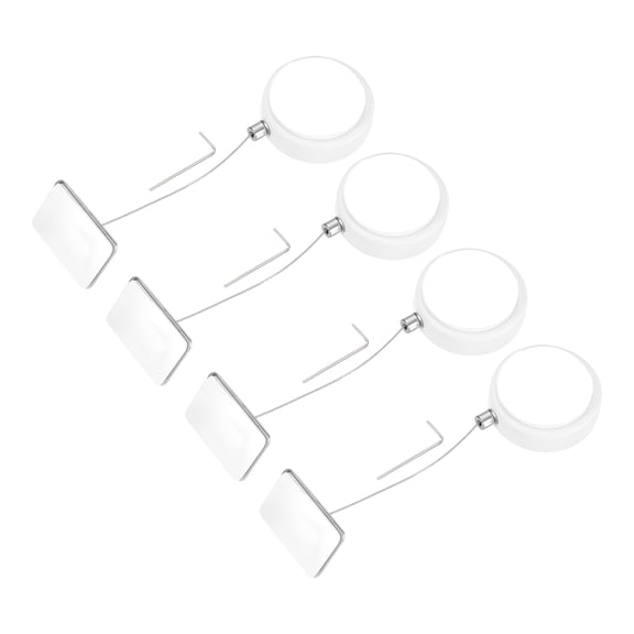 Uxcell 3.3ft Retractable Cable Lock with Square Patch Remote Control Security Lock with Adjustable Cord Tether Anti Theft for Laptop, TV, 150 G, White, 4 Pack