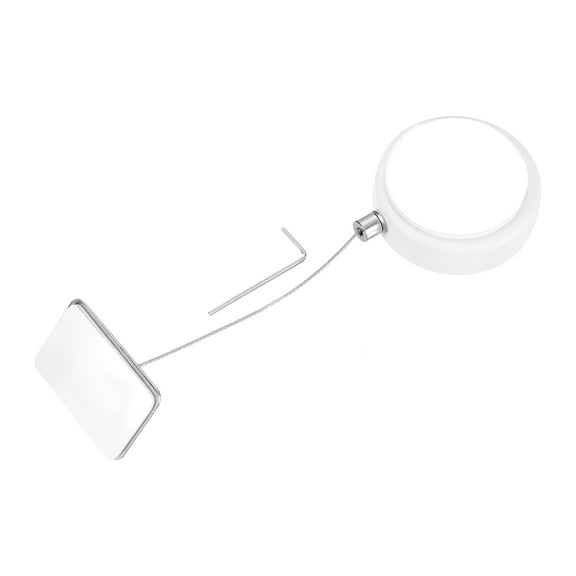 Uxcell 3.3ft Retractable Cable Lock with Square Patch Remote Control Security Lock with Adjustable Cord Tether Anti Theft for Laptop, TV, 150 G, White