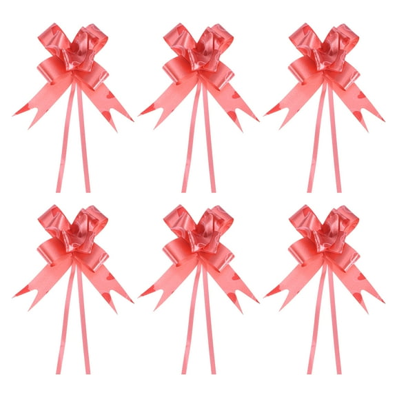 Uxcell 3.3inch Pull Bows Gift Wrapping Pull Bow Heart Pattern Baskets Present Bows Ribbon Red 300 Pcs