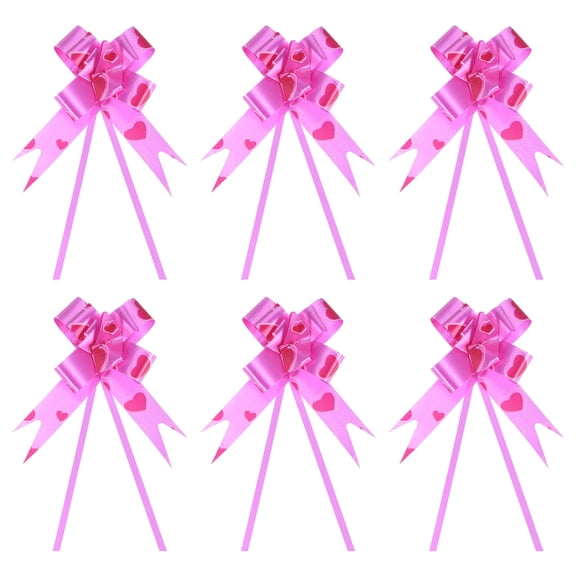 Uxcell 3.3inch Pull Bows Gift Wrapping Pull Bow Heart Pattern Baskets Present Bows Ribbon Rose Red 100 Pcs