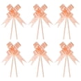 thumbnail image 1 of Uxcell 3.3inch Pull Bows Gift Wrapping Pull Bow Rose Pattern Baskets Present Bows Ribbon Orange 200 Pcs, 1 of 6