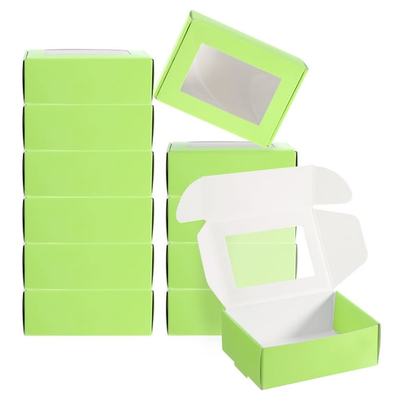 Uxcell 3.3x2.4x1.2" Paper Soap Box with Window, 40 Pack Soap Boxes Rectangle Packaging Boxes, Green