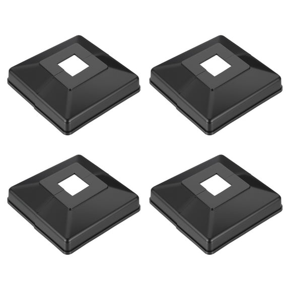 Uxcell 3.3x3.4 Inches Post Sleeve, Plastic Post Base Cover Column Wraps - 4pcs (Black)