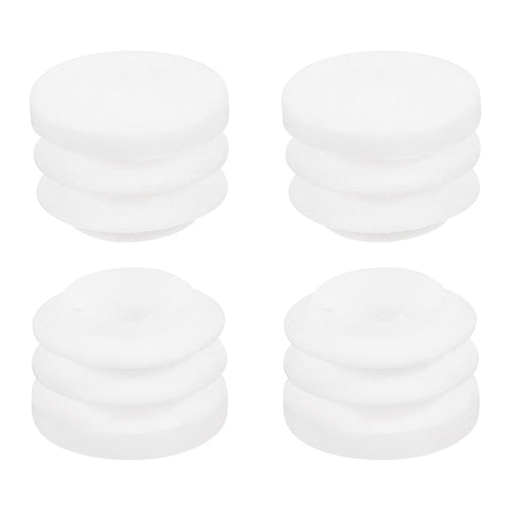 Uxcell 3/4"(19mm) Round Plastic Plug, 4 Pack White End Cap Plastic Plug Cap Insert