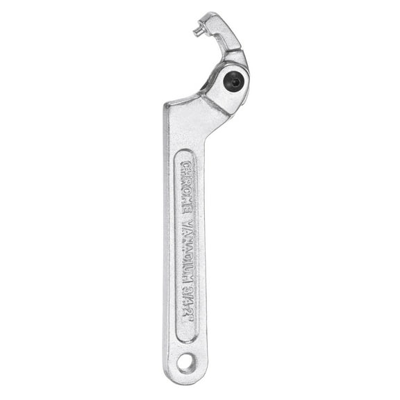 Uxcell 3/4-2"(19-51mm) C Spanner Wrench Chrome Vanadium for Lock Nut, Silver Tone