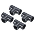 thumbnail image 1 of Uxcell 3/8" 3 Way UTee Pipe Fittings, Joint Coupling Pipe Adapter for DIY Shelf Garden, 2 Pack Dark Gray, 3/4" 4, 1 of 5
