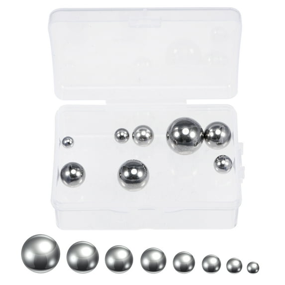 Uxcell 3/4" 5/8" 9/16" 1/2" 7/16" 3/8" 5/16" 1/4" 8 Size Bearing Balls Assortment Chrome Steel with Storage Box 8 Pack