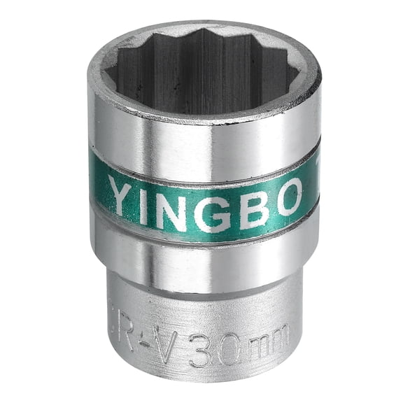 Uxcell 3/4" Drive 12 Points Socket 30mm Metric 40CR Shallow Impact Socket