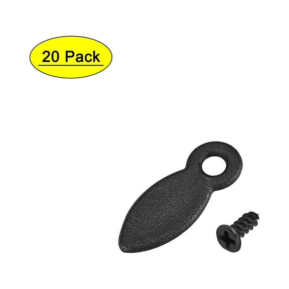 Uxcell 3/4" Drop Shape Frame Turn Button w Screws Black Plastic 20 Pack