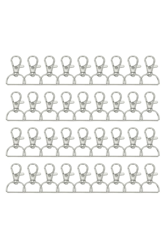 3/4 Inch 20 mm Swivel Lobster Clasp, 60 Pcs Metal Swivel Clasp Hooks Trigger Snap Clips Lanyard Claw Clasps with D Ring for Key Chain Making DIY Crafts Purse Hardware, Silver Tone