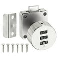 thumbnail image 1 of Uxcell 3/4 Inch Combination Cam Lock, Password Coded Cabinet Lock 3-Digit Keyless Cabinet Door Locker for Desk Cabinet Drawer Mailbox, Silver, 1 of 6