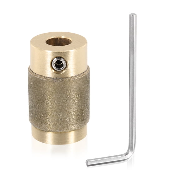 Uxcell 3/4 Inch Diamond Grinder Bit Head Tools, 1 Pcs Combination Set Ceramic Stained Glass Grinding Wheel Abrasive Tool for Forming Drilling Hard Glass, Gold Tone MCB34