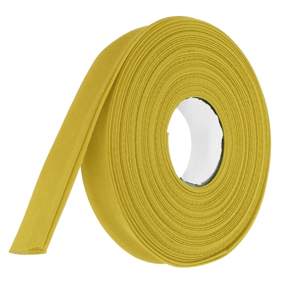 Uxcell 3/4 Inch Double Fold Bias Tape Polyester Continuous Bulk Bias Tape for Sewing Seaming Quilting Hemming Binding Crafts (Gold 10 Yards)