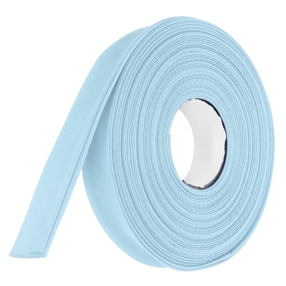 Uxcell 3/4 Inch Double Fold Bias Tape Polyester Continuous Bulk Bias Tape for Sewing Seaming Quilting Hemming Binding Crafts (Light Blue 10 Yards)
