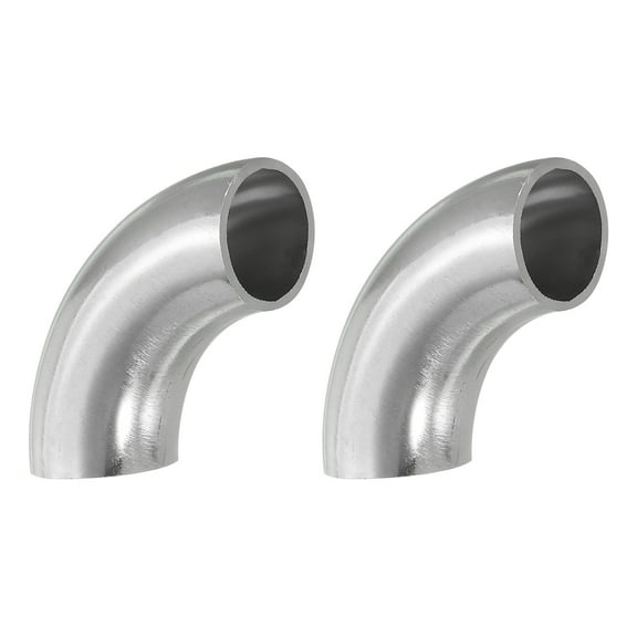 Uxcell 3/4 Inch OD 201 Stainless Steel Butt, 2 Pack 90 Degree Elbow Pipe Fitting Bend Welding for Stair Handrail