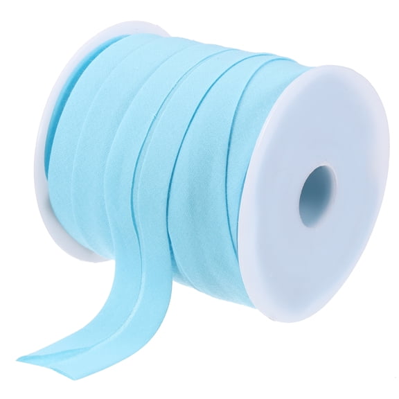 Uxcell Cotton Single Fold Bias Tape Continuous Bulk Bias Tape for Sewing Seaming Quilting Hemming Binding Crafts Light Blue 3/4 Inch x 25 Yards