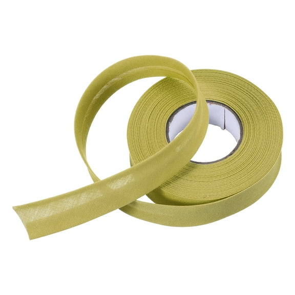 Uxcell 3/4 Inch Single Fold Bias Tape Polyester Continuous Bulk Bias Tape for Sewing, Seaming Quilting Hemming Binding Crafts (Gold 10 Yards)