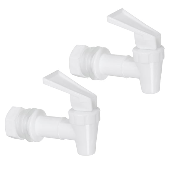 Uxcell 3/4"NPT Plastic Spigot Faucet, 2 Pack Barrel Faucet Durable PE Replacement Spigot with Gasket & Nut, White
