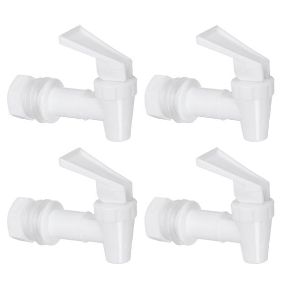 Uxcell 3/4"NPT Plastic Spigot Faucet, 4 Pack Barrel Faucet Durable PE Replacement Spigot with Gasket & Nut, White