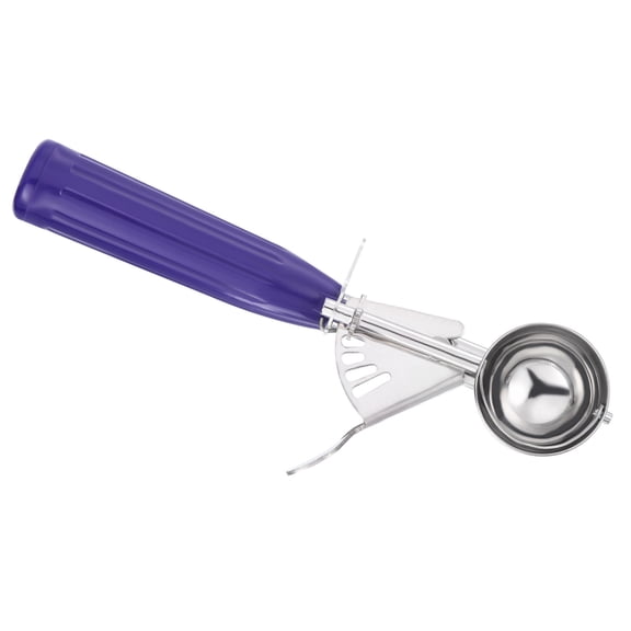 Uxcell 3/4 Ounce Ice Cream Scoop with Trigger, Stainless Steel Portion Cookie Scoop with Thumb Trigger, Purple