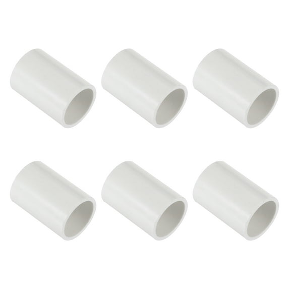 Uxcell 6 Pack 0.79 inch Light Polyvinyl Chloride Pipe Fitting Coupling Adapter White for Indoor and Outdoor Use