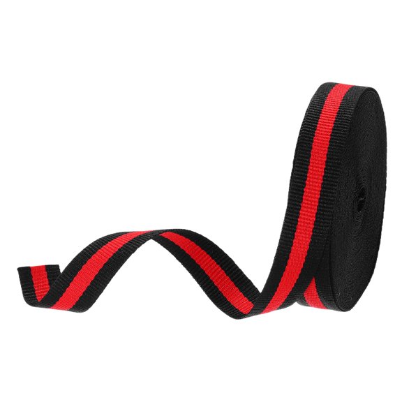 Uxcell 5/8"Black Red Striped Grosgrain Ribbon 10 Yard Polyester Stripe Ribbon