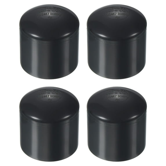 Uxcell Pipe End Cap Fitting, Pack Plug Socket Adapter Smooth Finish 3/4" 4