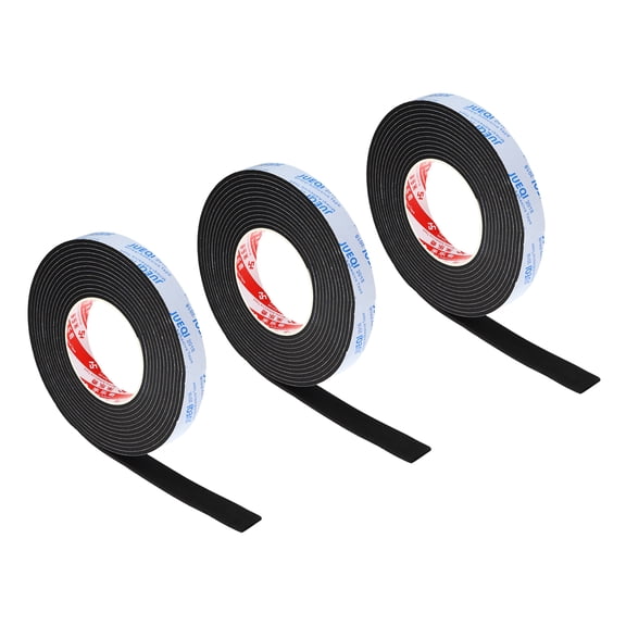 Uxcell 3/4"W x 1/8"T x 16.4Ft EVA Single Sided Foam Tape, Black 3Pcs