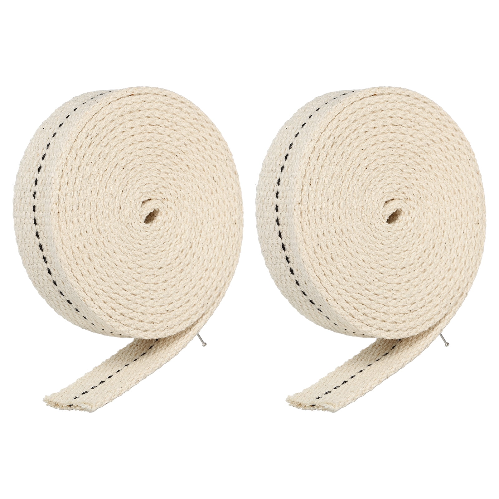 Uxcell 3/4 inch Flat Wide 2 Meter/6.5Ft Long Cotton Oil Lamp Wick with ...