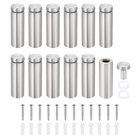 Uxcell 3/4 x 2.4 Inch Sign Standoff Screws, 12 Set Stainless Steel Wall Standoff,Silver