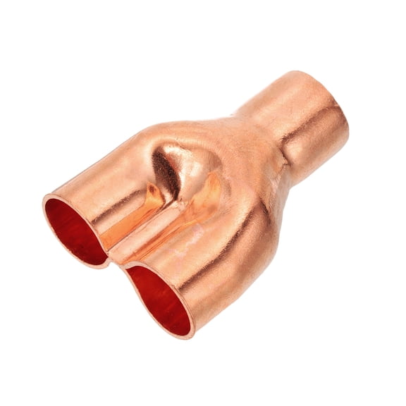 Uxcell 3/4" x 3/4" x 3/4" ID Tee Y Type Copper Fitting, 1 Pcs Welding Joint Split Union or HVAC Air Conditioning