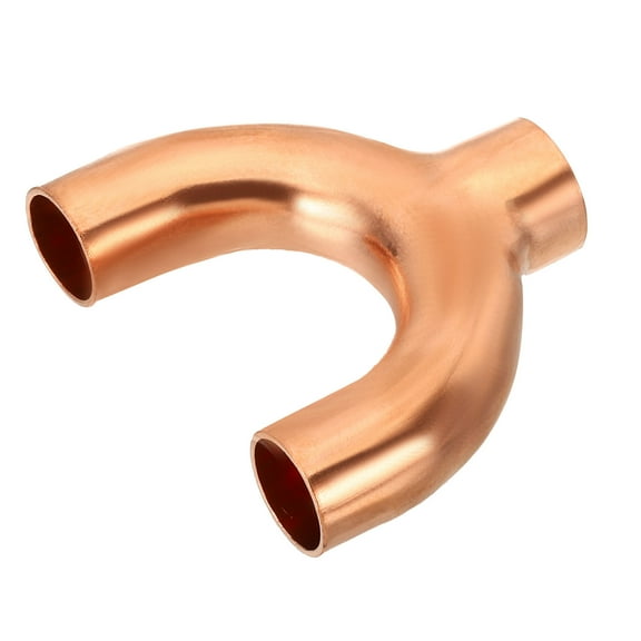 Uxcell 3/4" x 5/8" x 5/8" ID Copper Fitting, 3 Way Y Type 99.9% Pure Copper Pipe Fitting Welding Connection for HVAC