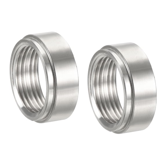 Uxcell 3/4NPT Female Weld on Fitting Bung Aluminium Alloy Pipe Thread Connector Silver Tone 2pcs
